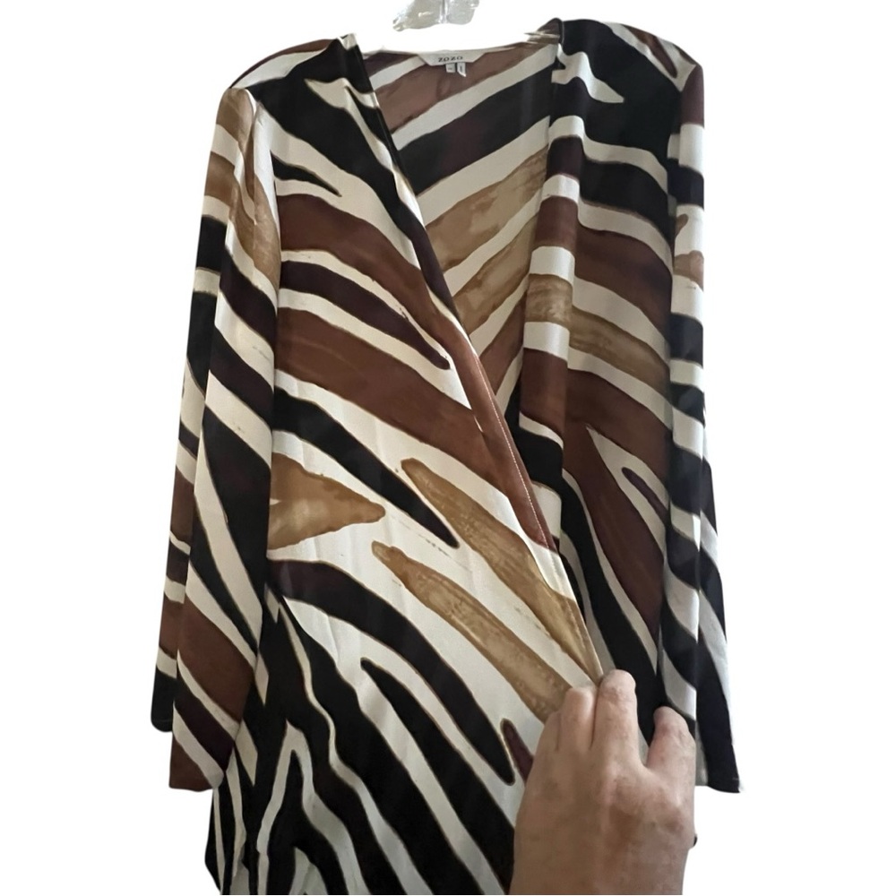 ZOZO Stylish Brown and Cream Women's Top XL topper long sleeve summer travel
